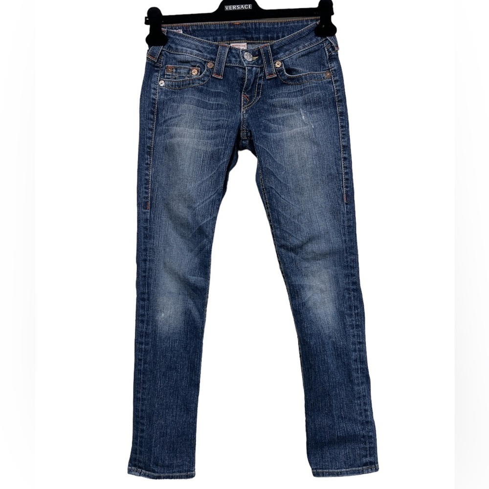 True Religion Stella Low Rise Skinny  Distressed Jeans